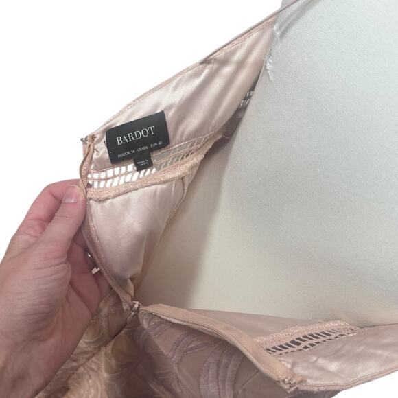 Bardot Hana Lace Halter Cocktail Dress in Soft Pink - Size L (10) - Picture 6 of 7